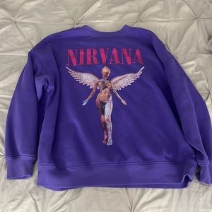 Purple Nirvana In Utero Oversized H&M Sweatshirt